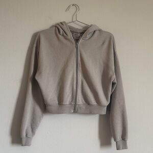 SKIMS Light Taupe Zip-Up Hoodie